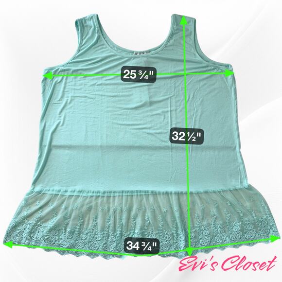 Simply Divine New York Sleeves Tunic Bottom Lace Turquoise Sz 2X  NWT - Picture 6 of 6